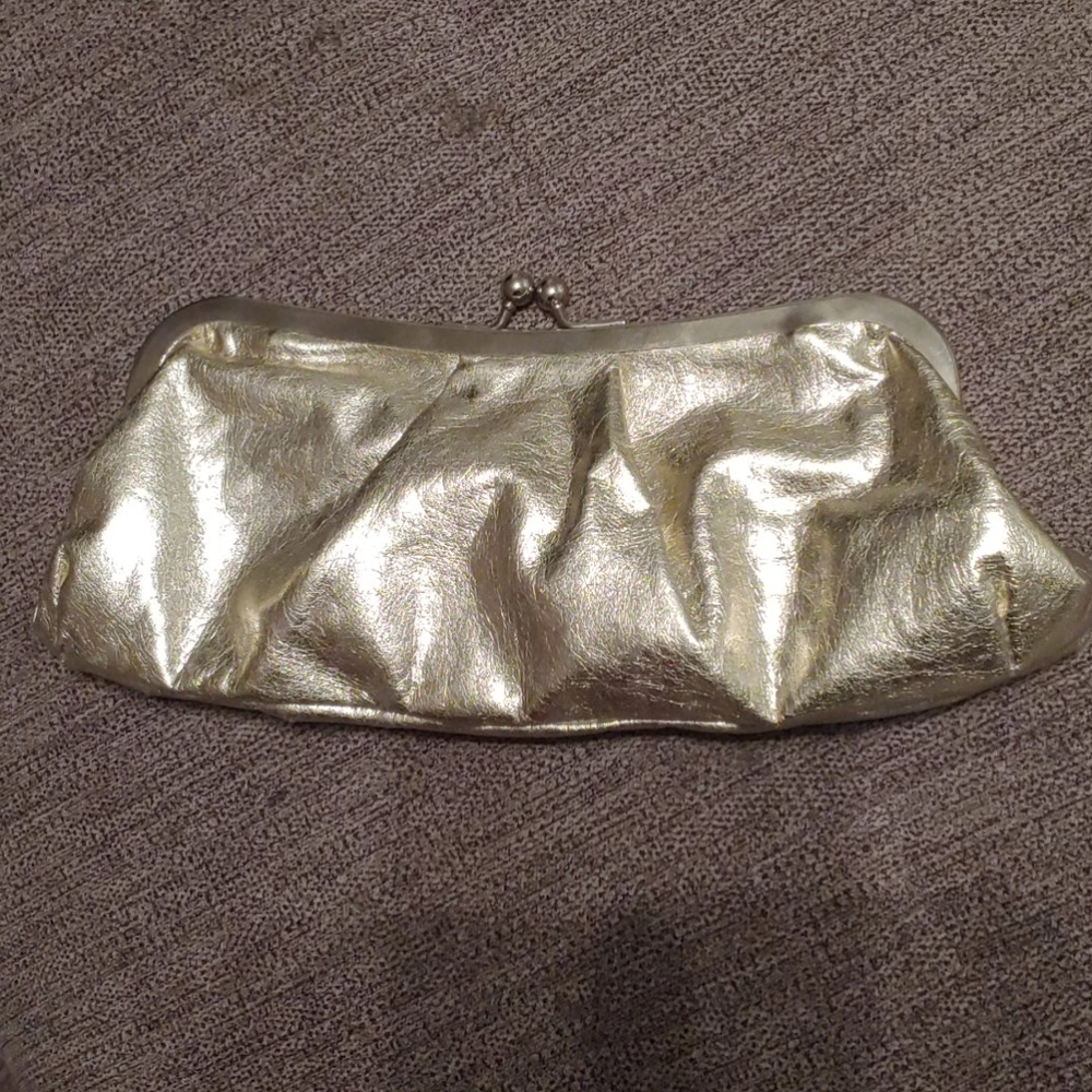 Maurices Gold Metallic Clutch